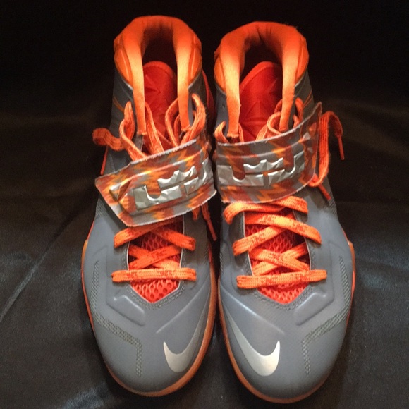 orange and grey lebrons